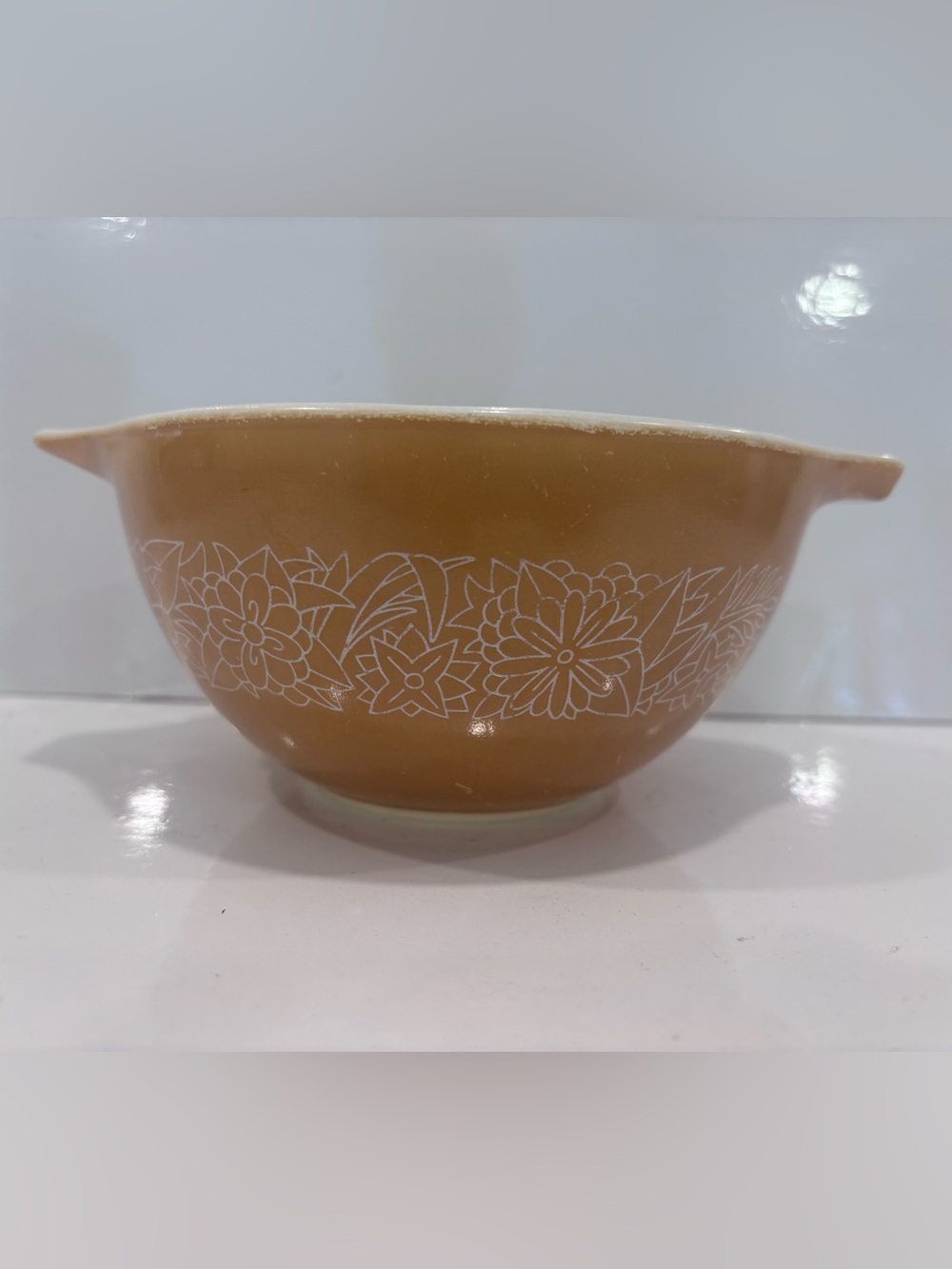 Vintage Pyrex woodland brown 401 Cinderella mixing bowl 750ml USA